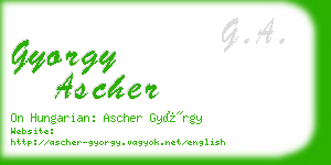 gyorgy ascher business card